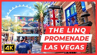 The LINQ Promenade Las Vegas Strip Walking Tour POV 4K | Las Vegas, Nevada, USA