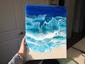 Ocean epoxy resin painting  demo by diankapours