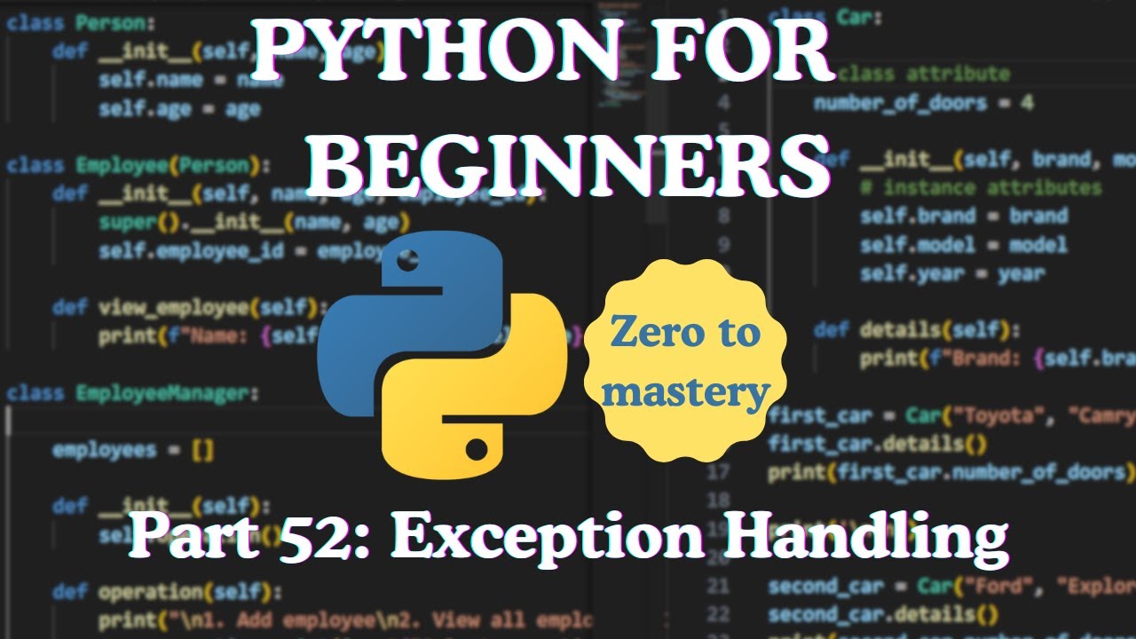 Python для начинающих — Часть 52: Обработка исключений
