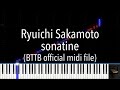 Ryuichi Sakamoto - sonatine (BTTB official midi) piano tutorial | 坂本龍一