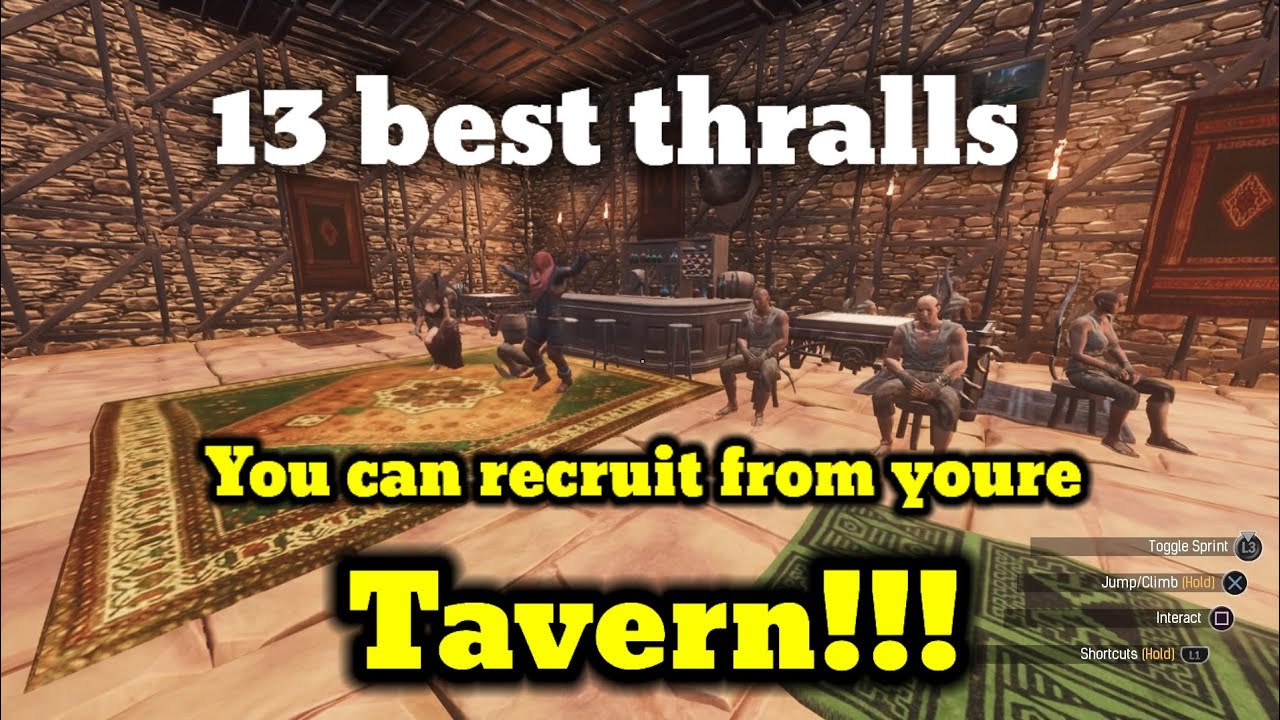 Top 13 best thralls you can recruit from your tavern!! conan exiles