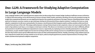 Duo-LLM: A Framework for Studying Adaptive Computation in Large Language Models