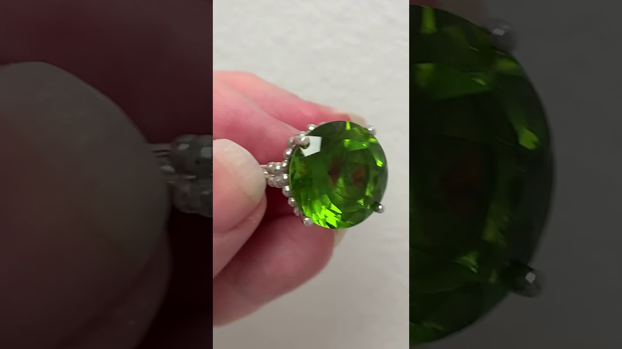 Same unknown color change stone ring under store fluorescent lighting.