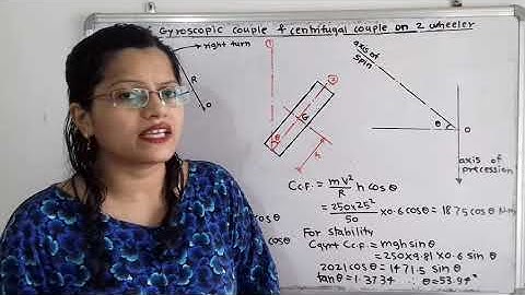 Problem on stability of two wheeler / effect of gyroscopic couple on two wheeler