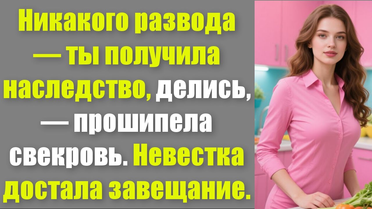 Никакого развода — ты получила наследство, делись, — прошипела свекровь. Невестка достала завещание.