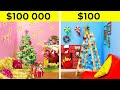 الثرية مقابل المفلس في تجديد الغرفة لأجواء عيد الميلاد || التزيين بـ 100000 دولار مقابل 100 دولار!
