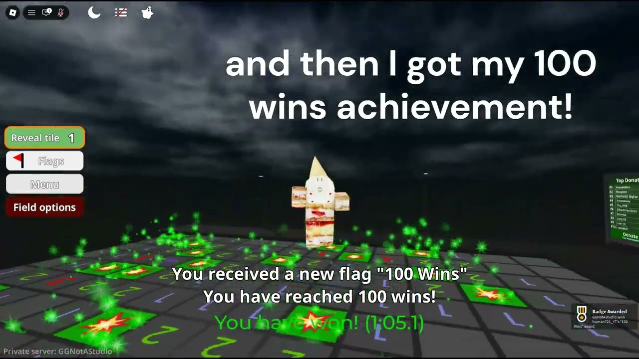 100 wins in Minesweeper