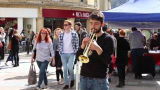 : Tears In Heaven - Summertime - What A Wonderful World - Busker - Trumpet Player - Bath, UK