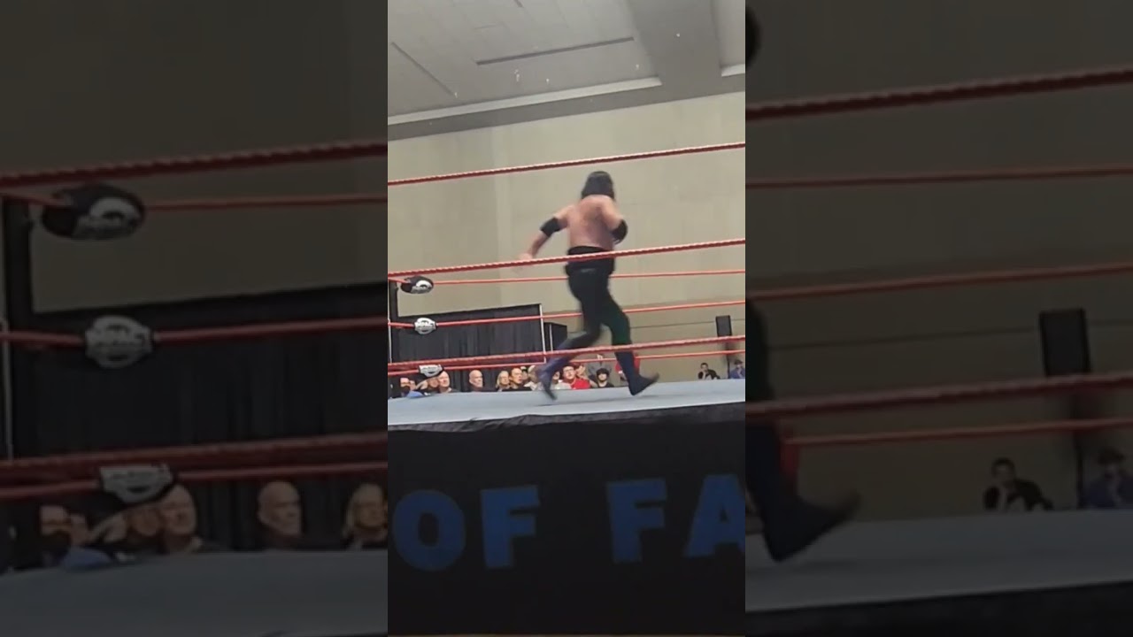 Colt Cabana hits the superman plunge for the 3 count. 