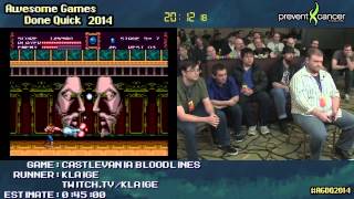 Castlevania: Bloodlines :: SPEED RUN Live (0:31:17) by Klaige #AGDQ 2014