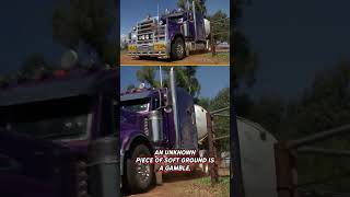 Heavy truck + soft gravel = potential disaster #outbacktruckers #truckinglife #trucking #bogged screenshot 5