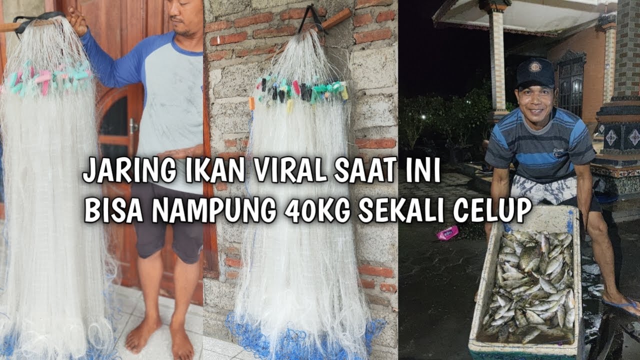 JARING IKAN VIRAL SAAT INI SEKALI CELUP DI LAUT UNTUNG#jaringgondrong #fishing #jaringikan 