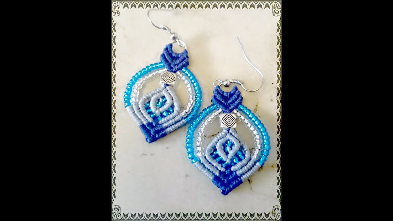 Tutorial de Pendientes, aros, earrings, macrame
