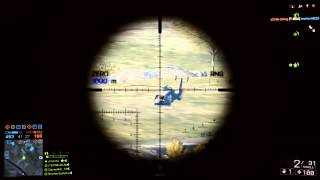 Battlefield 4 PS4 1106m long distance headshot to a pilot x2