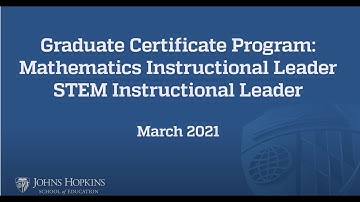 Mathematics / STEM Instructional Leader Programs Admissions Webinar
