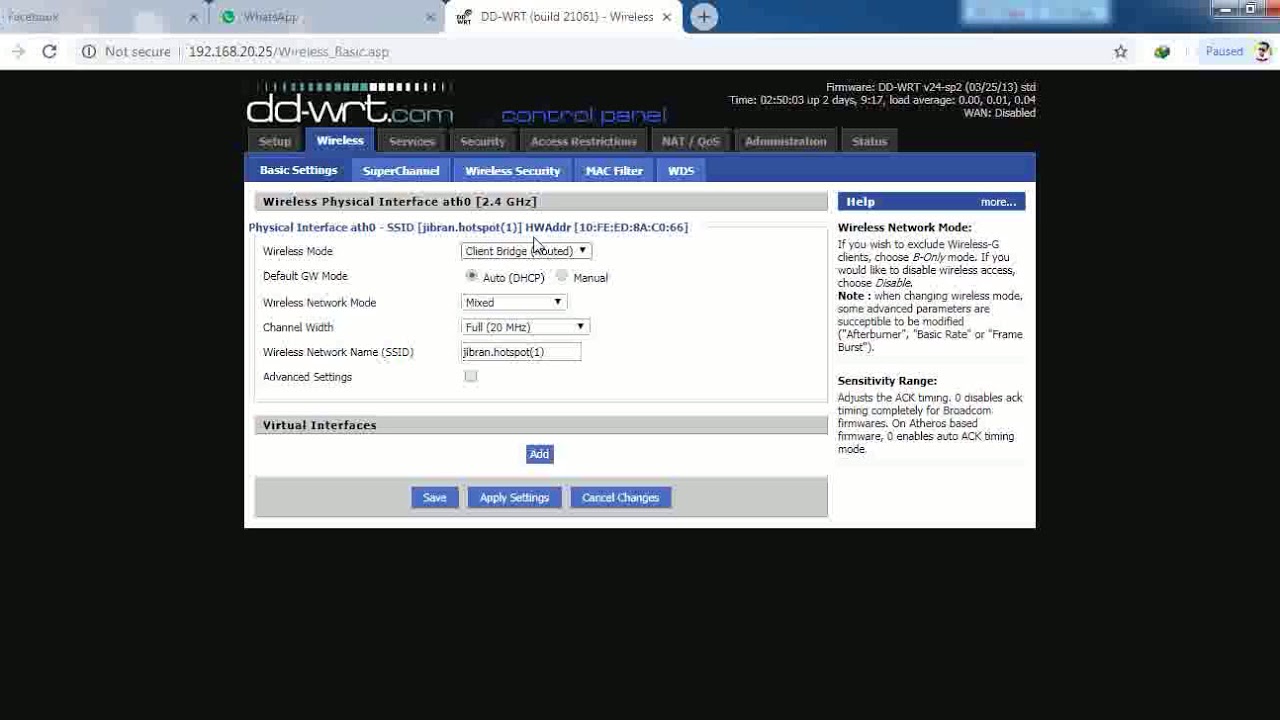 cara seting ddwrt mode client brige/nembak - YouTube