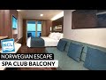 Norwegian Escape | Spa Club Balcony Suite M9 Full Tour & Review 4K | NCL Cruises