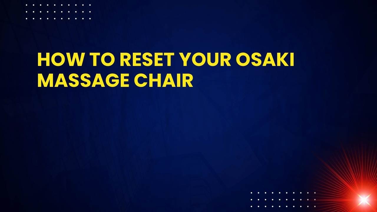 How to Reset a Massage Chair When It Will Not Turn On
