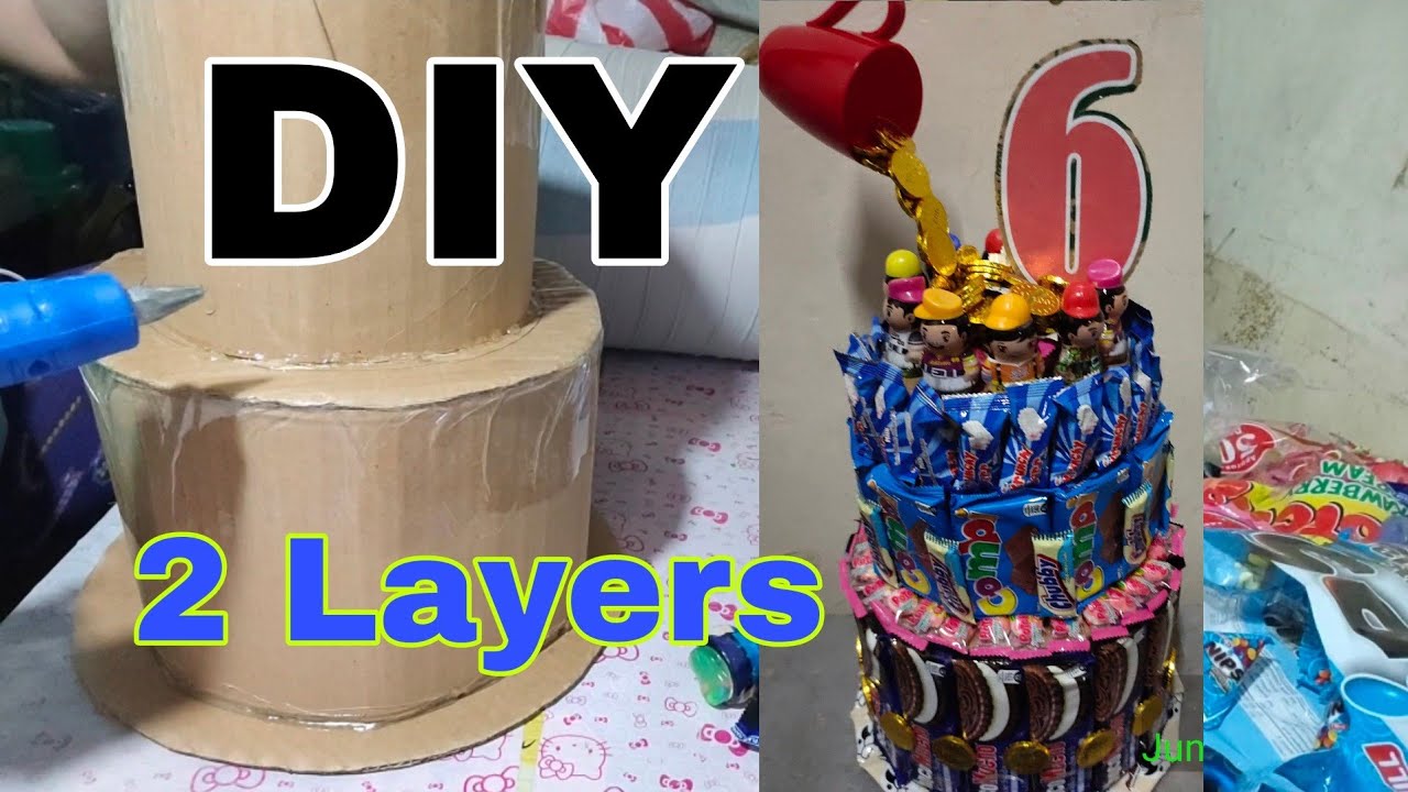 DIY BISCUITS & CANDY CAKE | 2 LAYERS WITH LOW COST | Pasok sa bulsa ng mga Nanay