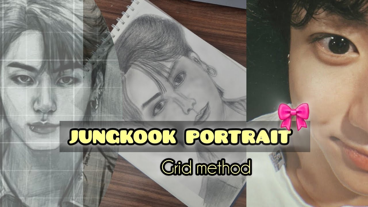 JUNGKOOK PORTRAIT|| GRID METHOD|| BTS ||EASY TUTORIAL|| - YouTube
