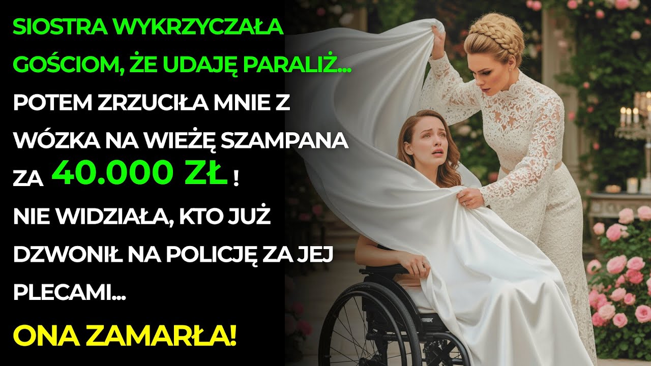 Siostra zepchnęła mnie z wózka w wieżę szampana, bo psułam jej zdjęcie. Zapłaciła za to wysoką cenę