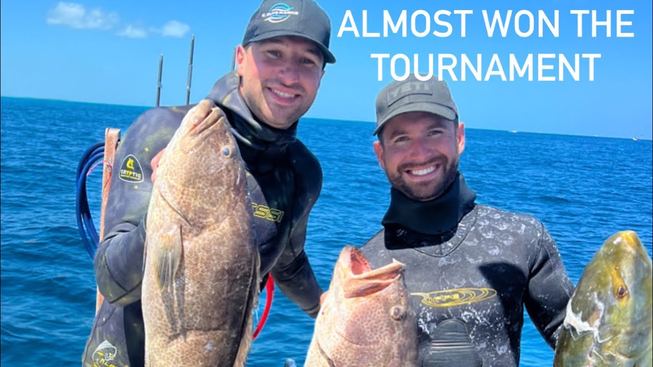 Almost Winning Spearfishing Tournament Freediving for Grouper and