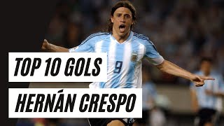 Top 10: Gols de CRESPO - Os MELHORES GOLS da carreira de CRESPO