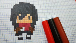 Como hacer a MIKASA de ATTACK ON TITAN  | Shingeki no kyojin | Pixel Art