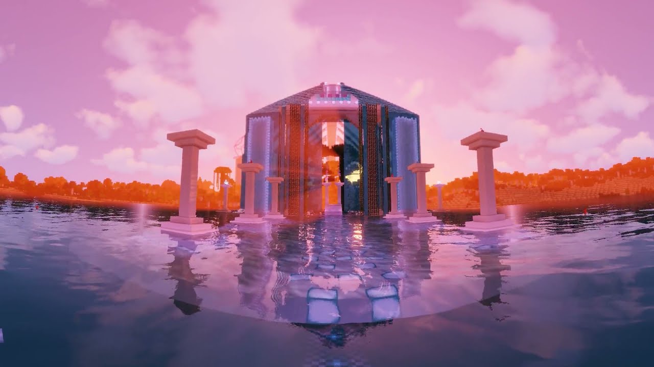 Explore Atlantis Rising with my vaporwave album and Minecraft build in 4K and 360 degrees!