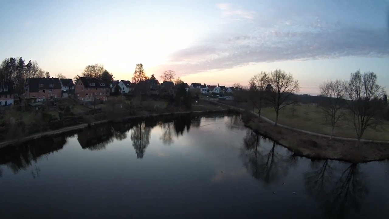 138  Drohnenflug   Sunset im Frühling über dem Königsteich