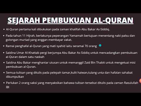 Sejarah Al Quran Ukqf2592 31082021 Youtube