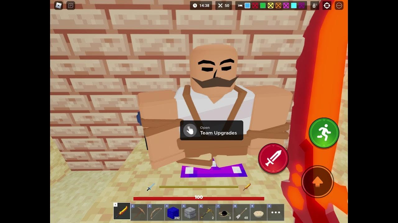 Purple Lucky Block Underneath Shopkeeper in Roblox Bedwars YouTube