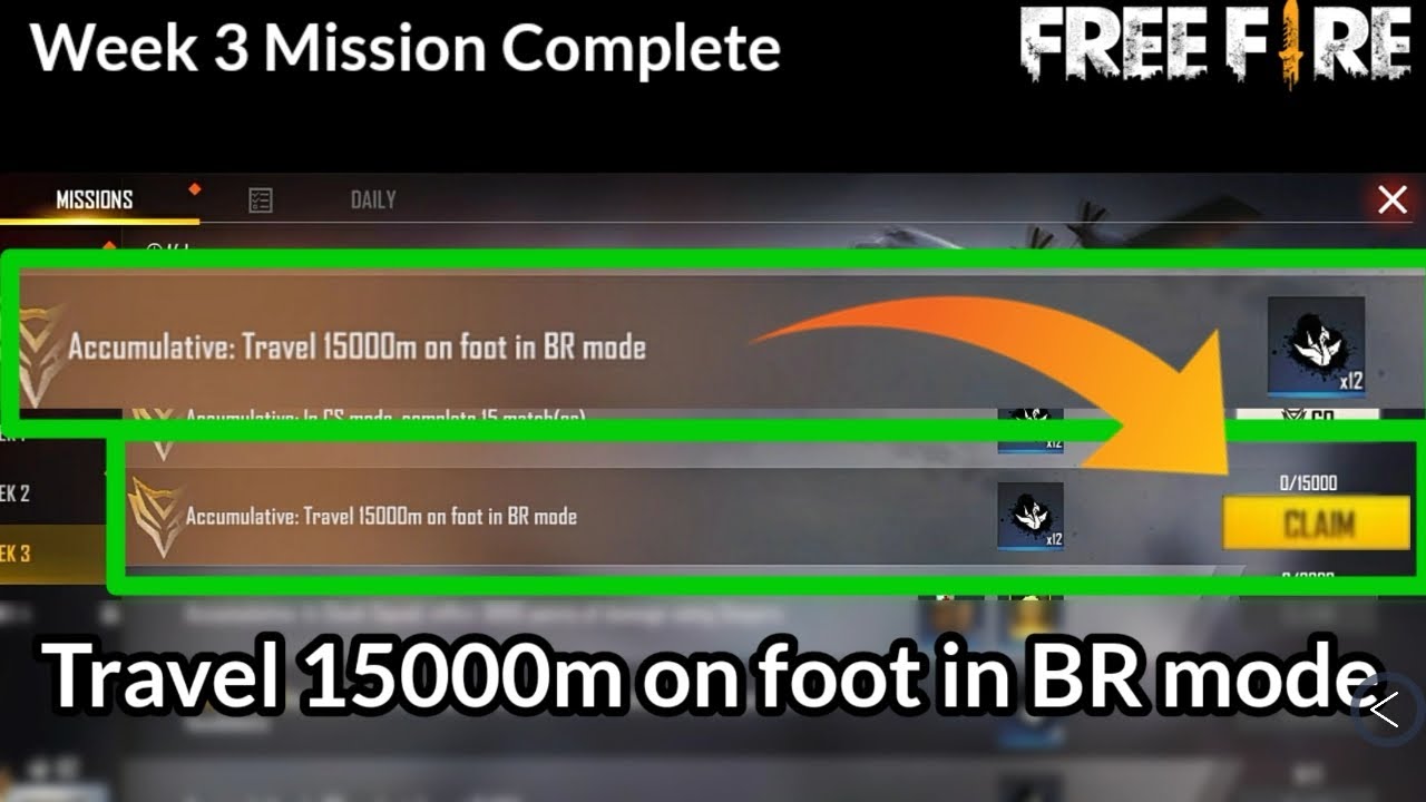 Travel 15000m on foot in BR mode