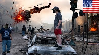 Scenes of aftermath, CHAOS RIOTS - protests in USA George FLoyd