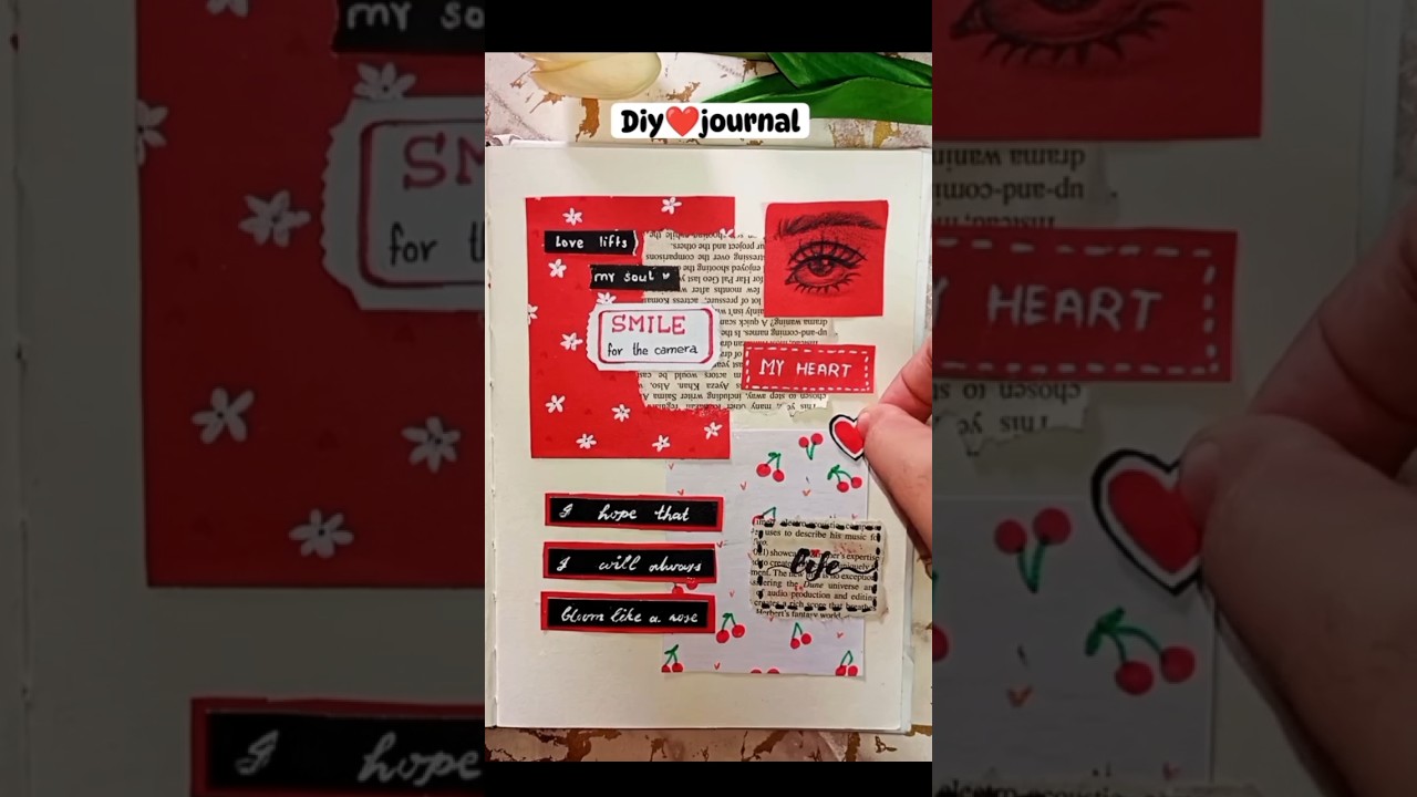 Red Journal❤️ with homemade supplies✨ 