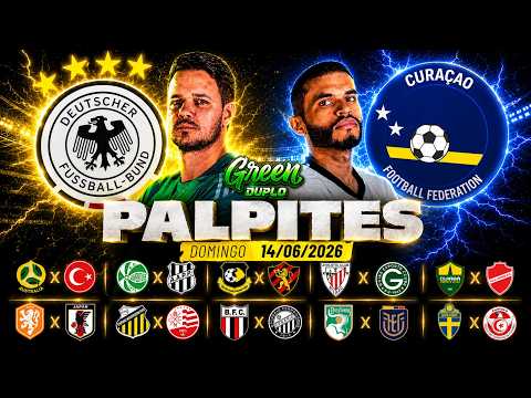 PALPITES DE FUTEBOL PARA O DIA 14 06 2026 (DOMINGO) + BILHETE PRONTO + ODD ALTA