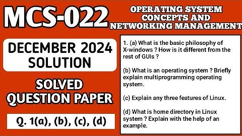 P1- 1(a), (b), (c), (d) | MCS 022 Dec 2024 Solution | MCS22 Solved Question Paper | MCS022 Important