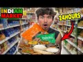 Eating At INDIAN Super Markets For 24 Hours (Impossible Food Challenge)