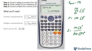 📚 How to write a sinusoidal expression for current when given voltage and impedance
