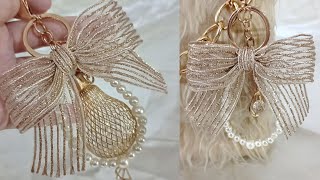 Cute Bow Charm making 🎀| bow charm making for bag | bag hanging making | Diy charm