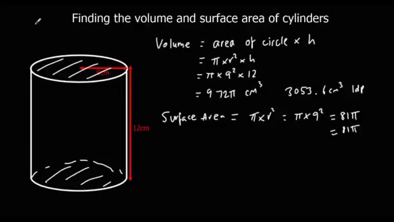 Finding the volume and surface area of cylinders