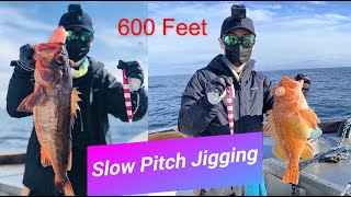 Slow Pitch Jigging Huge California Rockfish | 600 feet deep water | Hook Setup for SPJ | EP4