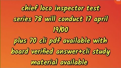Chief loco inspector  question paper with answer exam 07.02.2025