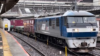ジョイント音最高【吹田EF66の運用を新鶴見EF210が代走】JR貨物EF210形100番台171号機＋コキ22B（両）が大宮駅を通過するシーン（4093レ・吹A31・コンテナ輸送）2022.2.13