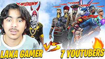 0 years old vs 1 to 7 years old Players😱 1 vs 6 Custom Room - Garena freefire