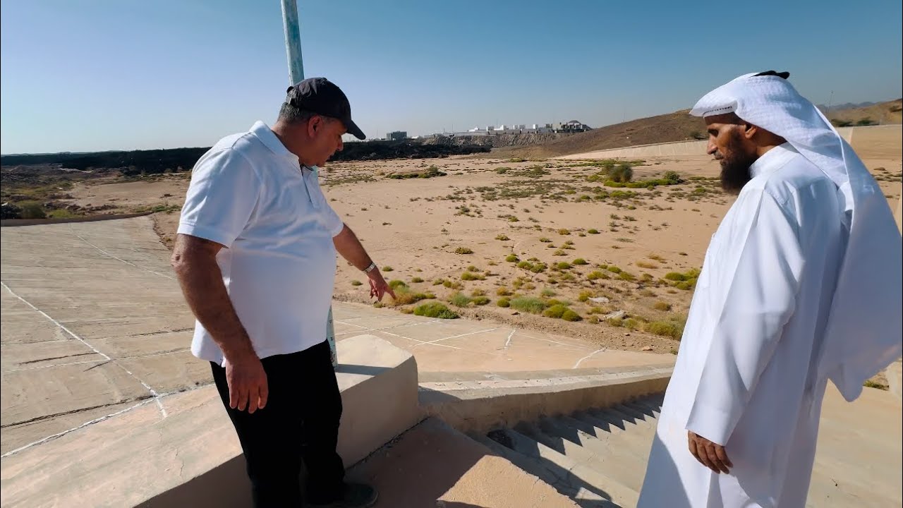 السدود الثلاثة في منطقة العاقول بالمدينة المنورة وشاهدنا المسطرة التي يقاس فيها عمق الماء في الوادي