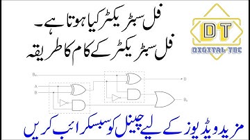 Full Subtractor  logic circuit and truth table easy explanation in digital electronics in Urdu/Hindi