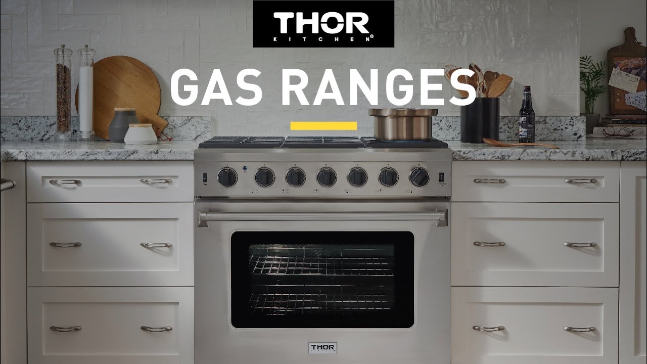 Thor Kitchen Gas Range 36 Gas Range with 6 Burners Cooktop and 6.0 cu.ft Convection Oven LRG3601U 