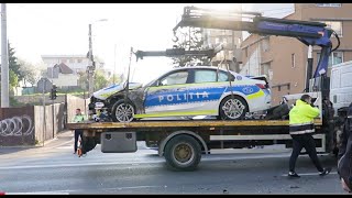 Accident cu 3 mașini în Cluj-Napoca. Una era de Poliție. 6 persoane consultate medical