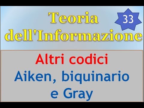 Teoria Informazione ITA 33: altri codici - Aiken, biquinario e Gray